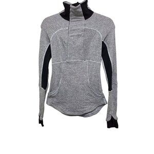 Lululemon Athletica Women's 2 Base Runner Gray & Black High-Neck Pullover Jacket